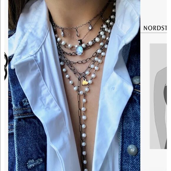 NWT Adornia Black Plated Messy Necklace - Picture 2 of 4